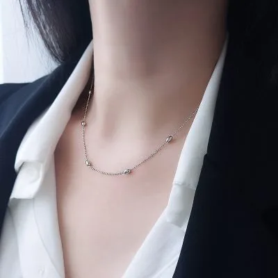 Dây Chuyền Bạc Nữ Chuỗi Hạt Tròn Maris LILI 327677 1