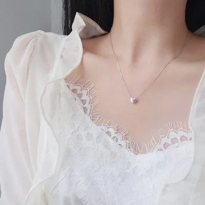 Dây Chuyền Bạc Nữ Chuỗi Vuông Hình Trái Tim Mildred LILI 997456 3