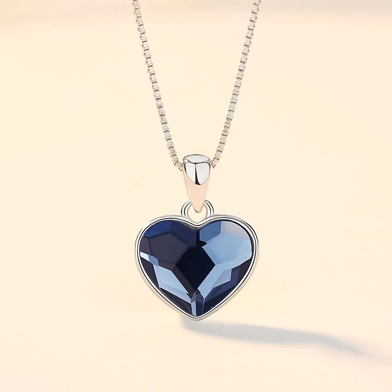 Dây Chuyền Bạc Nữ đính đá CZ Hình Trái Tim Heart Of The Sea LILI 413928 2