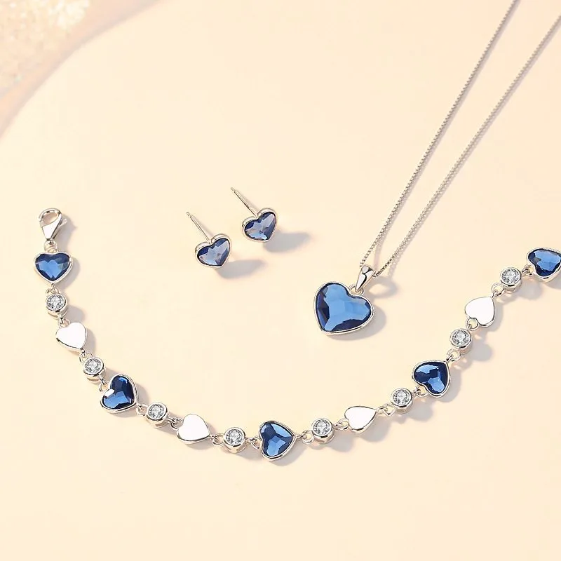 Dây Chuyền Bạc Nữ đính đá CZ Hình Trái Tim Heart Of The Sea LILI 413928 3