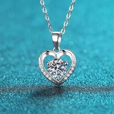 Dây Chuyền Bạc Nữ đính Kim Cương Moissanite Hình Trái Tim LILI 328478 1