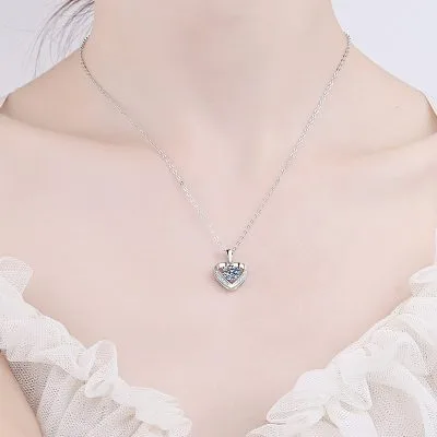 Dây Chuyền Bạc Nữ đính Kim Cương Moissanite Hình Trái Tim LILI 328478 4