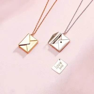 Dây Chuyền Bạc Nữ Hình Phong Bì Chứa Lá Thư Love You LILI 574932 1