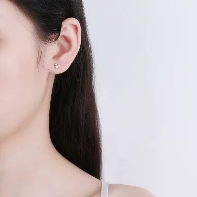 Khuyên Tai Bạc Nữ đính đá CZ Chuội Mickey LILI 428424 1