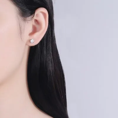 Khuyên Tai Bạc Nữ đính đá CZ Dạng Tròn Veronica LILI 261218 3
