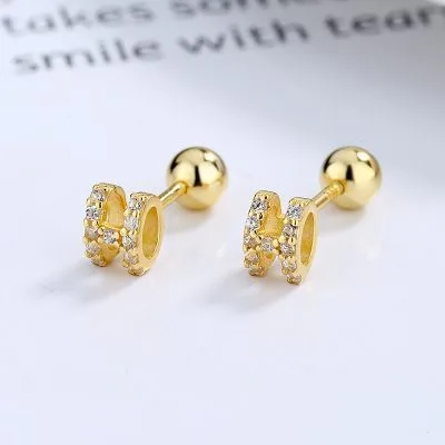 Khuyên Tai Bạc Nữ đính đá CZ Hình Chữ H LILI 543898 6