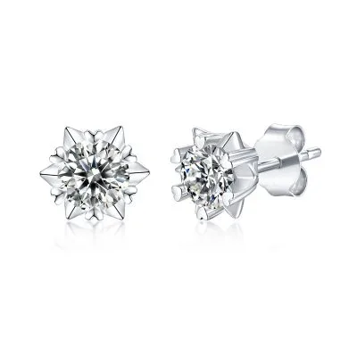 Khuyên Tai Bạc Nữ đính Kim Cương Moissanite Hình Bông Tuyết LILI 349465 1