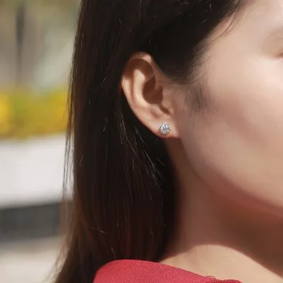 Khuyên Tai Bạc Nữ đính Kim Cương Moissanite Hình Bông Tuyết LILI 349465 4