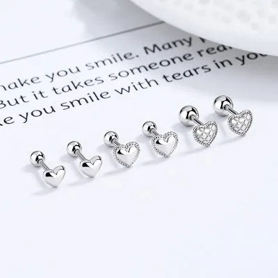 Khuyên Tai Bạc Nữ Hình Trái Tim Myrna LILI 112328 1