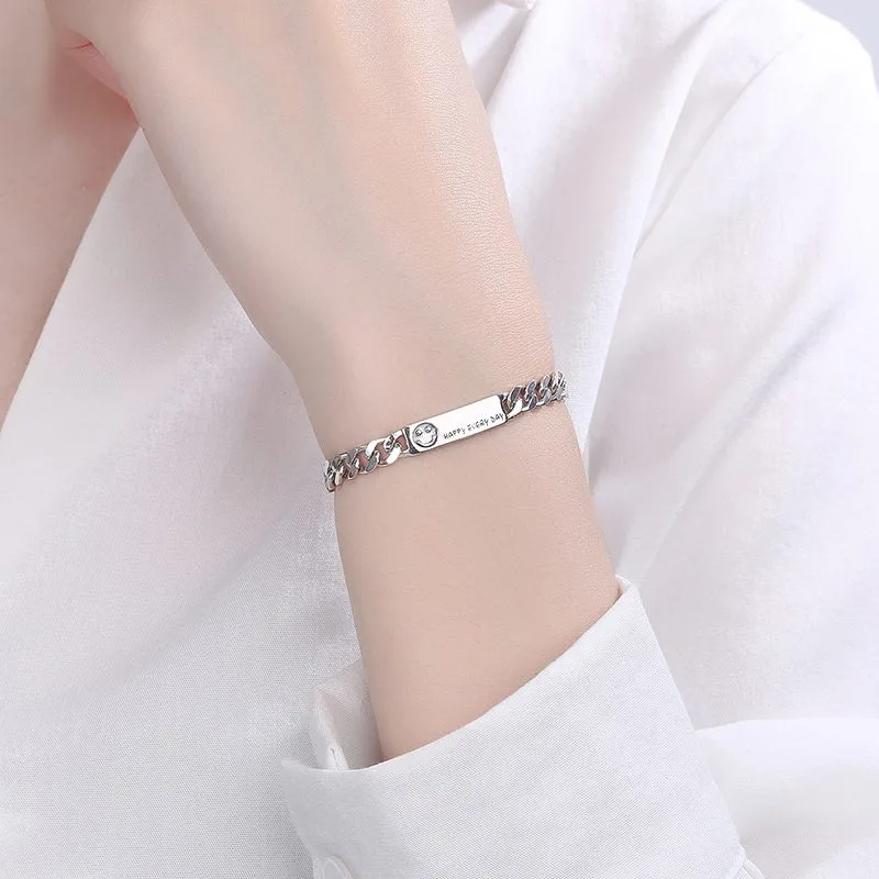 Lắc Tay Bạc Nữ Cá Tính Dạng Chuỗi Happy Every Day LILI 887869 5