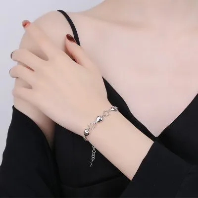 Lắc Tay Bạc Nữ Dạng Chuỗi Hình Trái Tim Guinevere LILI 497572 5
