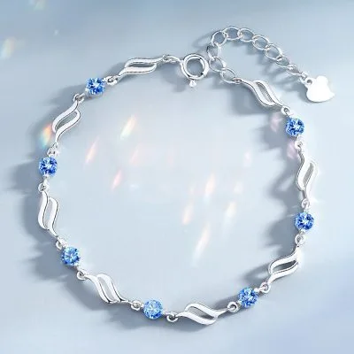 Lắc Tay Bạc Nữ đính đá CZ Dạng Chuỗi Alethea LILI 269421 3