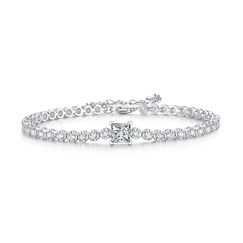 Lắc Tay Bạc Nữ đính Kim Cương Moissanite Curtis LILI 882398 1