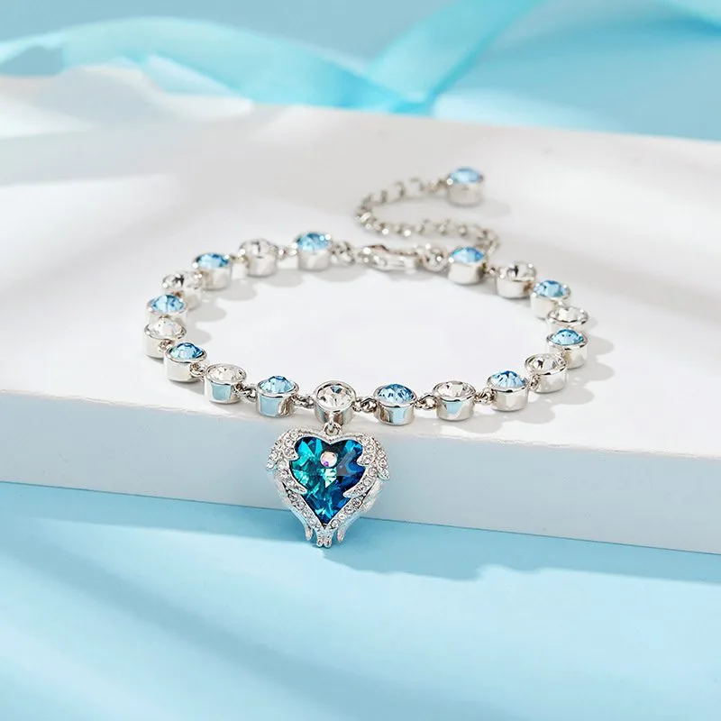 Lắc Tay Bạc Nữ đính Pha Lê Swarovski Hình Trái Tim LILI 714435 1