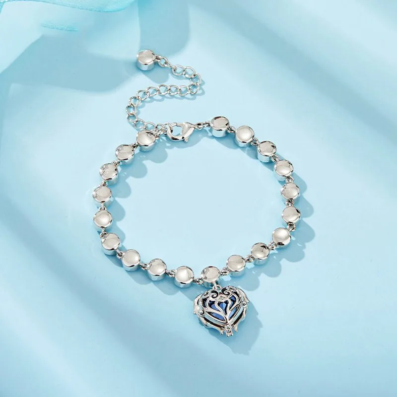 Lắc Tay Bạc Nữ đính Pha Lê Swarovski Hình Trái Tim LILI 714435 4