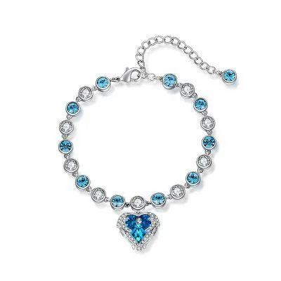 Lắc Tay Bạc Nữ đính Pha Lê Swarovski Hình Trái Tim LILI 714435 5