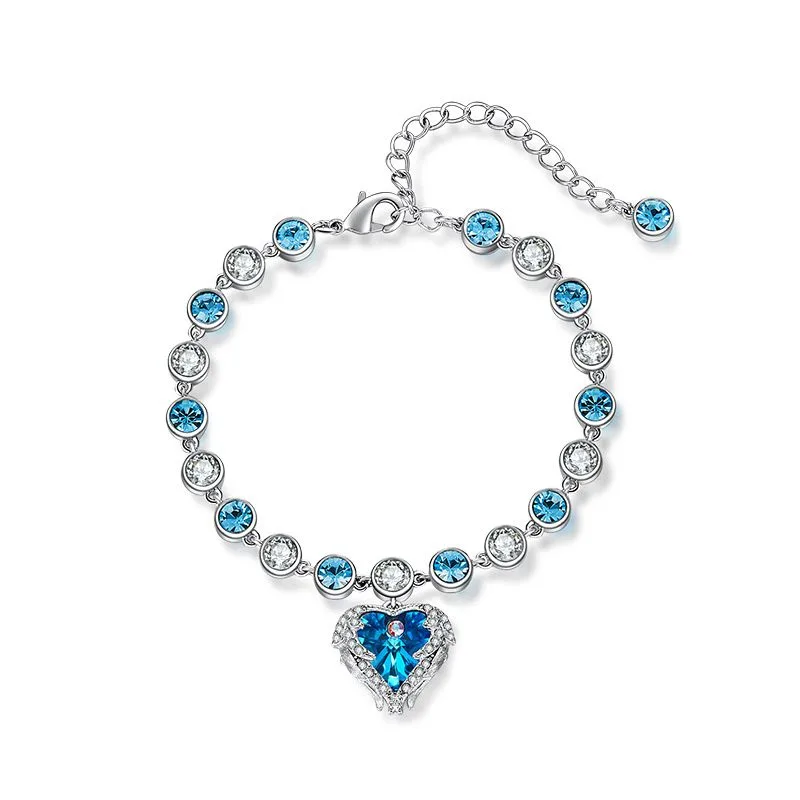 Lắc Tay Bạc Nữ đính Pha Lê Swarovski Hình Trái Tim LILI 714435 5