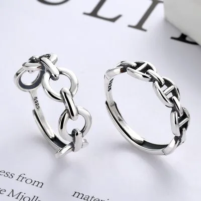 Nhẫn Bạc Nữ Cá Tính Dạng Chuỗi Xích Gladys LILI 249245 1