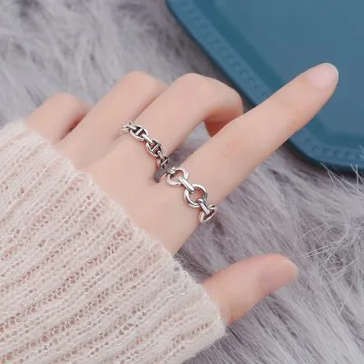 Nhẫn Bạc Nữ Cá Tính Dạng Chuỗi Xích Gladys LILI 249245 3