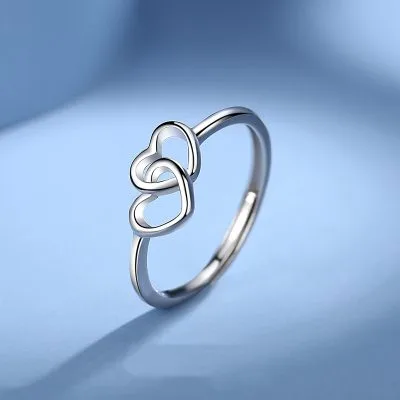 Nhẫn Bạc Nữ Dạng Trái Tim Lồng Nhau Cleopatra LILI 114593 1