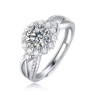 Nhẫn Bạc Nữ đính Kim Cương Moissanite Elfleda LILI 564974 1