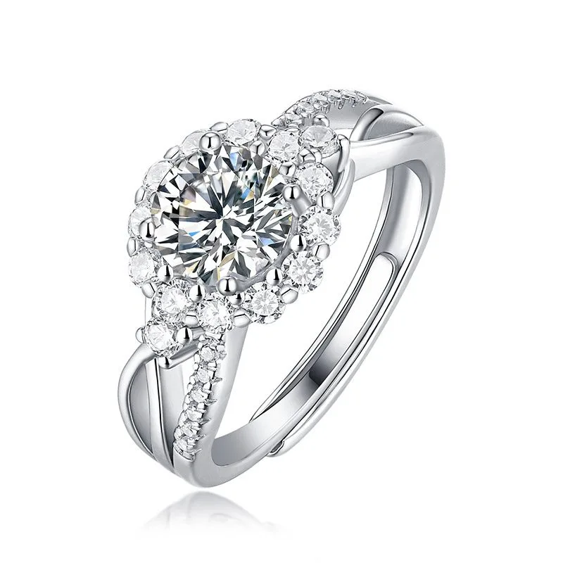 Nhẫn Bạc Nữ đính Kim Cương Moissanite Elfleda LILI 564974 1