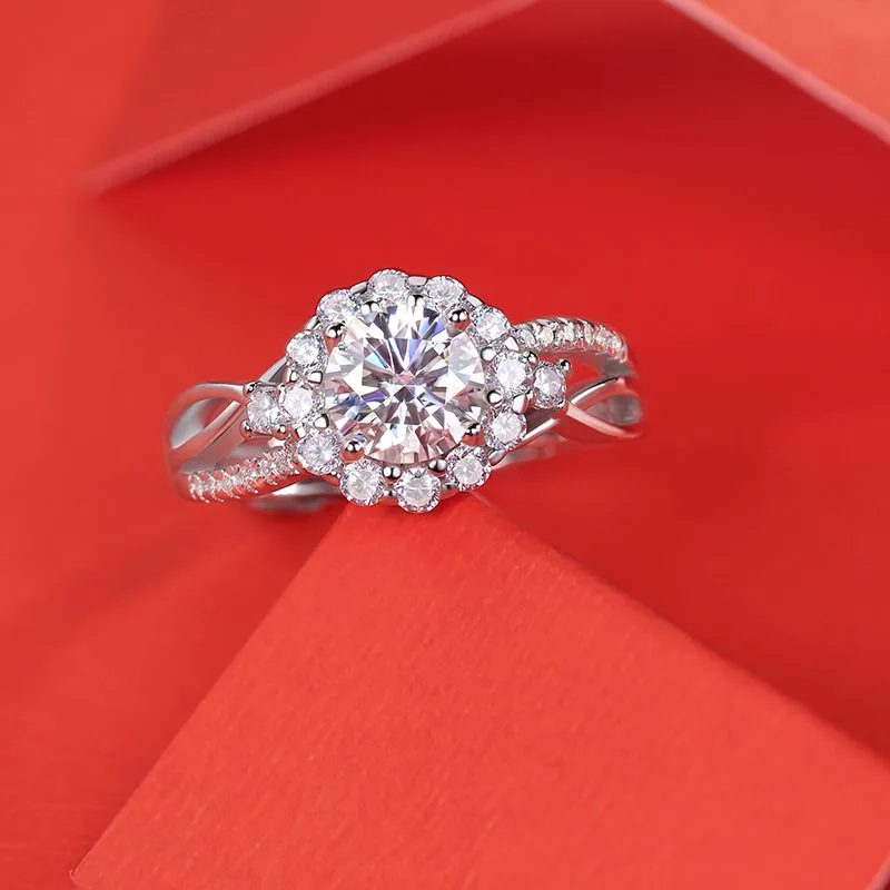 Nhẫn Bạc Nữ đính Kim Cương Moissanite Elfleda LILI 564974 2