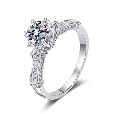 Nhẫn Bạc Nữ đính Kim Cương Moissanite Hình Bông Hồng LILI 372171 3
