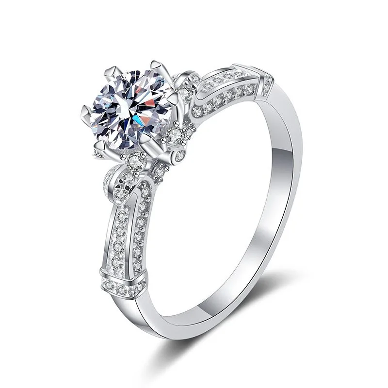 Nhẫn Bạc Nữ đính Kim Cương Moissanite Hình Bông Hồng LILI 372171 3