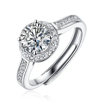 Nhẫn Bạc Nữ đính Kim Cương Moissanite Tròn Darryl LILI 628473 1