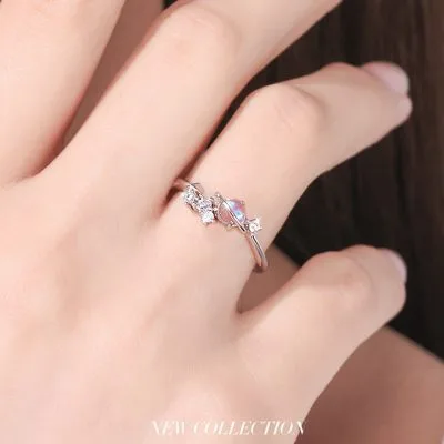 Nhẫn Bạc Nữ đính Pha Lê Aurora Trăng Sao Adela LILI 895492 4