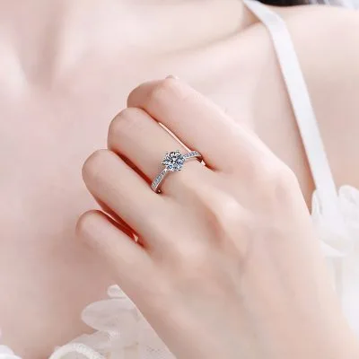 Nhẫn Bạc Nữ Mạ Bạch Kim đính đá Moissanite Royal Miracle LILI 717281 4