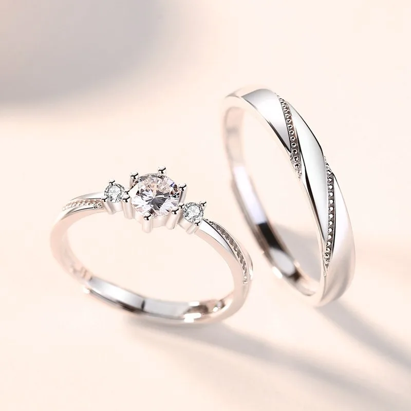 Nhẫn đôi Bạc đính đá CZ All Of Love LILI 614281 2