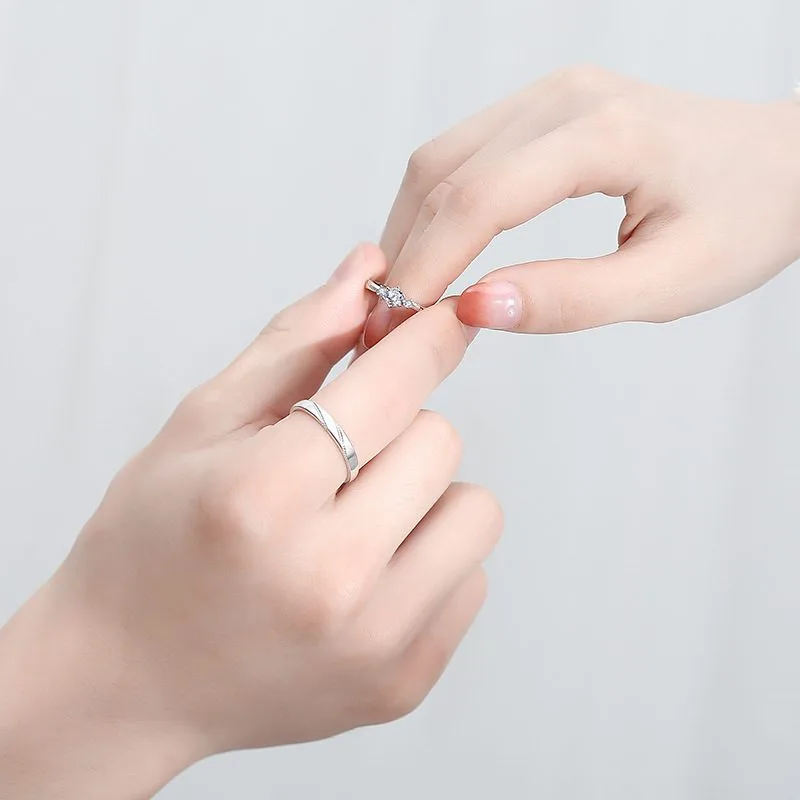 Nhẫn đôi Bạc đính đá CZ All Of Love LILI 614281 3
