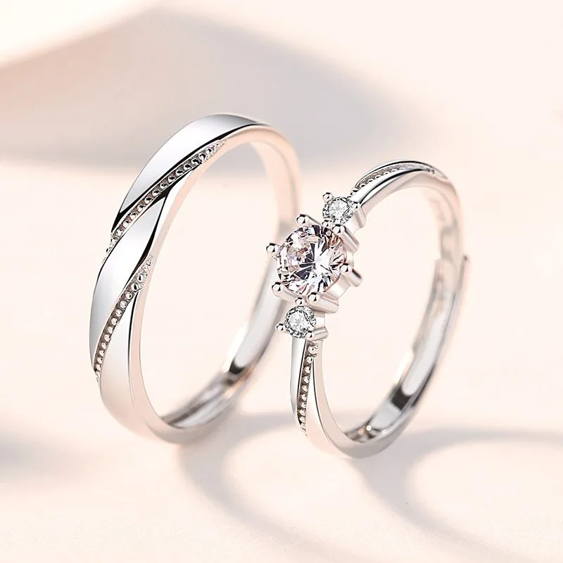 Nhẫn đôi Bạc đính đá CZ All Of Love LILI 614281 4