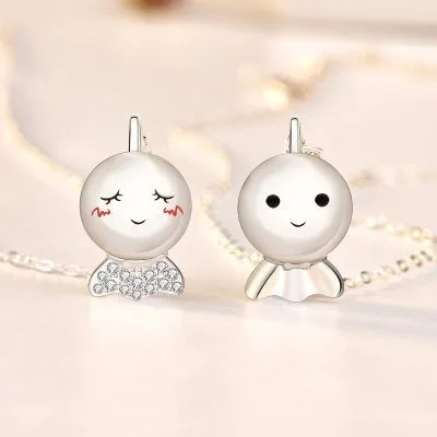 Vòng Cổ đôi Bạc đính đá CZ Cặp Búp Bê Gọi Nắng LILI 462591 1
