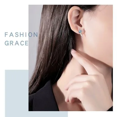 Bông Tai Bạc Nữ đính đá CZ Hình Ngôi Sao Băng LILI 721723 4