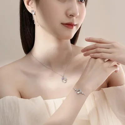 Bông Tai Bạc Nữ đính đá CZ Hình Trăng Sao Amory LILI 119851 1