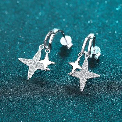 Bông Tai Bạc Nữ đính Kim Cương Moissanite ánh Sao LILI 613962 4