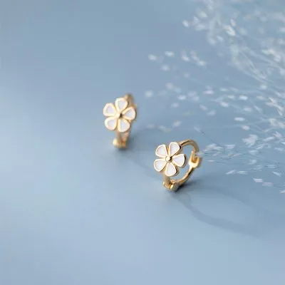 Bông Tai Bạc Nữ Hình Bông Hoa 5 Cánh Flower LILI 699295 1