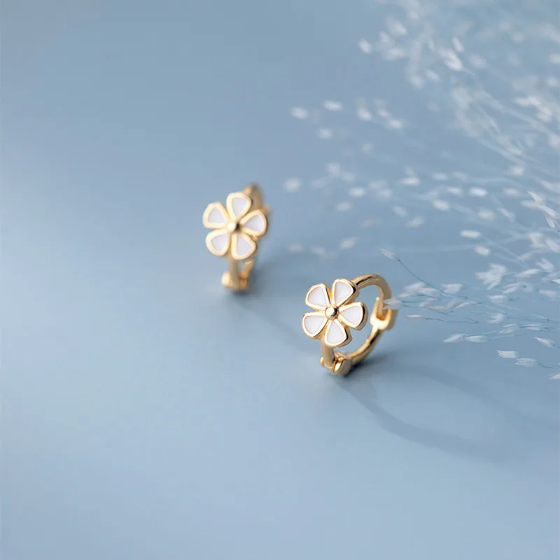 Bông Tai Bạc Nữ Hình Bông Hoa 5 Cánh Flower LILI 699295 1
