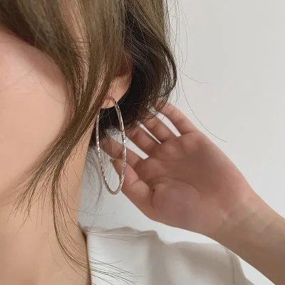 Bông Tai Bạc Nữ Hình Tròn Cách điệu Sophronia LILI 298223 2