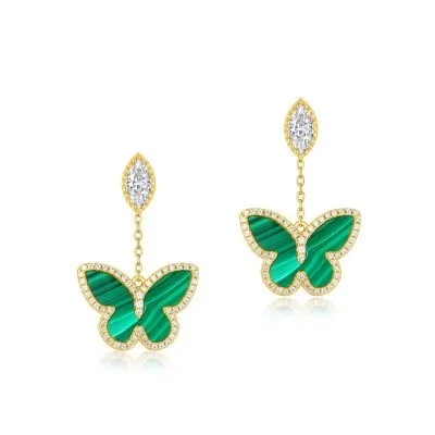 Bông Tai Bạc Nữ Tròn đính đá CZ Hình Chú Bướm Xinh LILI 184545 4