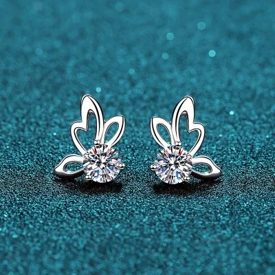 Bông Tai Bạc Nữ Tròn đính Kim Cương Moissanite Gregory LILI 665391 3