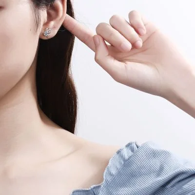 Bông Tai Bạc Nữ Tròn đính Kim Cương Moissanite Gregory LILI 665391 4