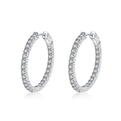 Bông Tai Bạc Nữ Tròn đính Kim Cương Moissanite Orborne LILI 697773 5