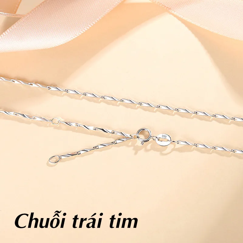 Dây Chuyền Bạc S999 Nữ Trơn Nguyên Chất đơn Giản Mạ Vàng Thekla LILI 966497 7