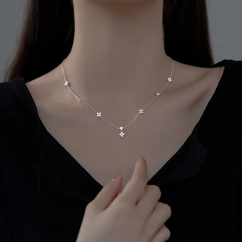 Dây Chuyền Bạc Nữ đính đá CZ Cỏ 4 Lá Veronica LILI 172818 1