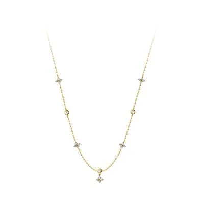 Dây Chuyền Bạc Nữ đính đá CZ Cỏ 4 Lá Veronica LILI 172818 4