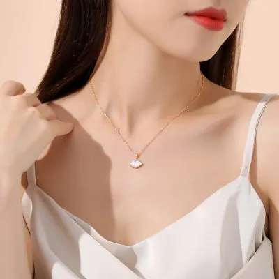 Dây Chuyền Bạc Nữ đính đá CZ Hình Chiếc Váy Cách điệu LILI 494226 2
